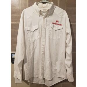 Dodge Truck Long Sleeve Dress Shirt White Needs Cleaned Size XL‎ Mens